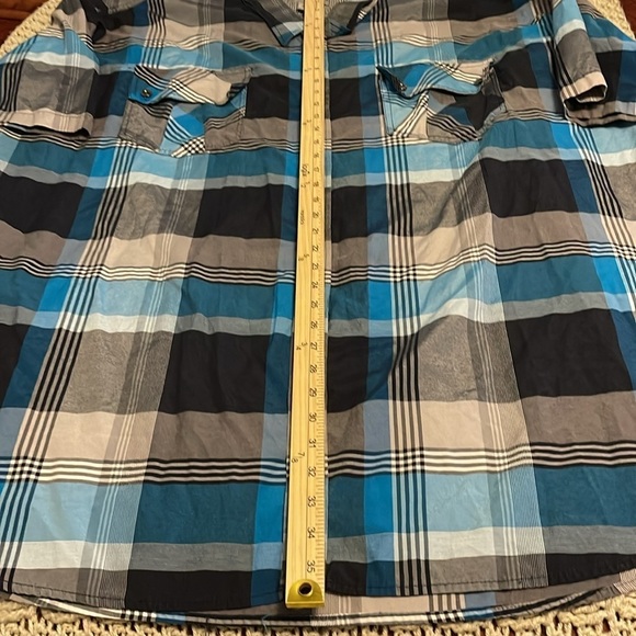 NWOT Ablanche (New‎ York) short sleeve Men’s Sz 6XL blue,lightblue,Grey & white. - Picture 5 of 12
